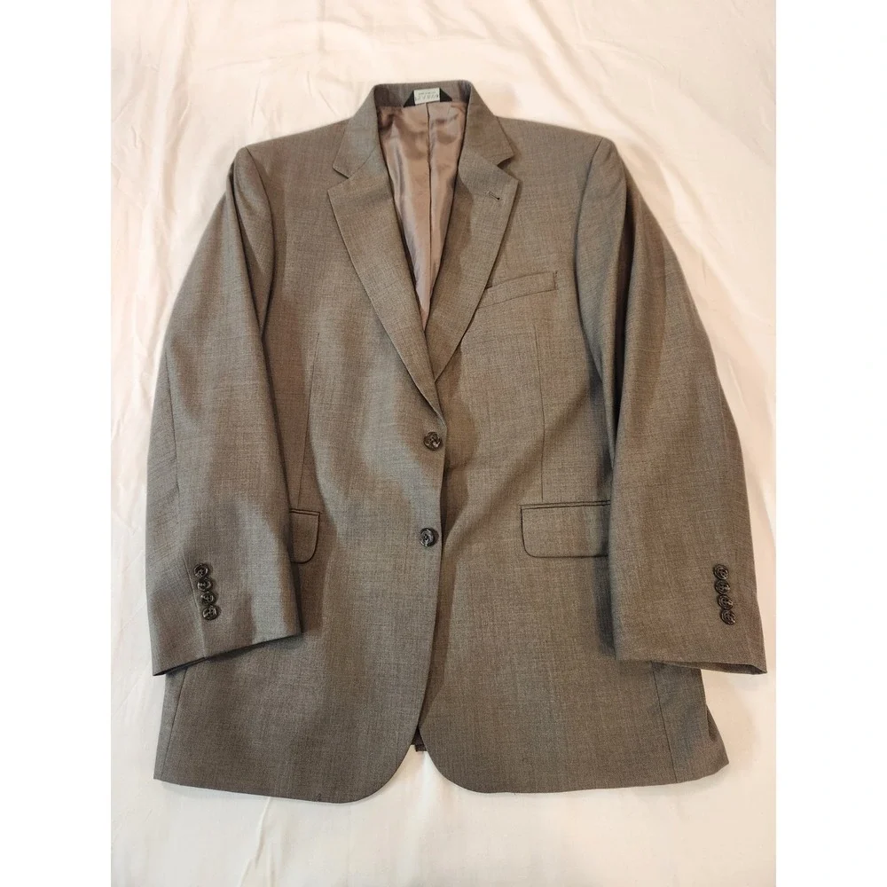 Jos A Banks‎ Men's Gray Wool Silk Sport Coat Size 44 Reg Classic Career Office